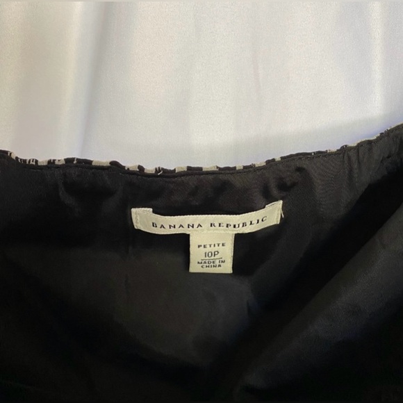 Banana Republic Black & White Animal Print Strapless Top Size: 10 Petite - Picture 4 of 6